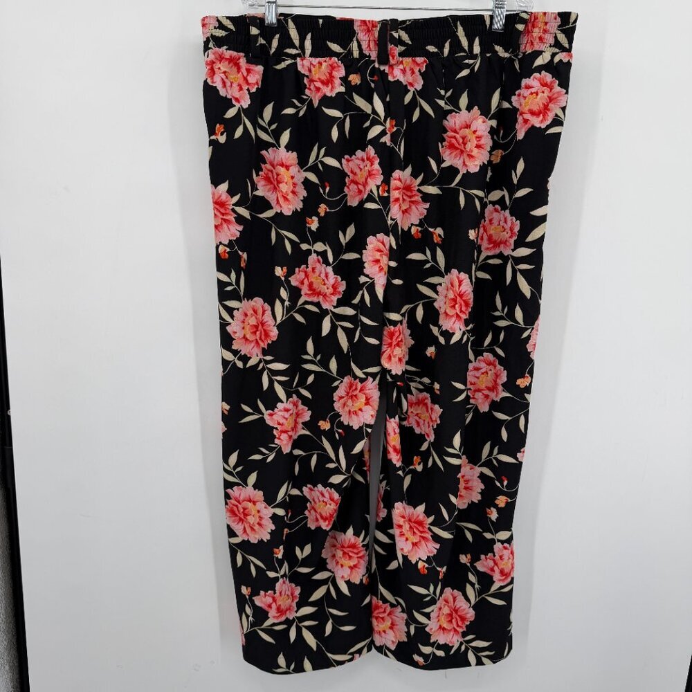 Torrid Floral Festival Front Tie Wide Leg Black Pink Size 3 (22/24) NWT - Picture 3 of 10